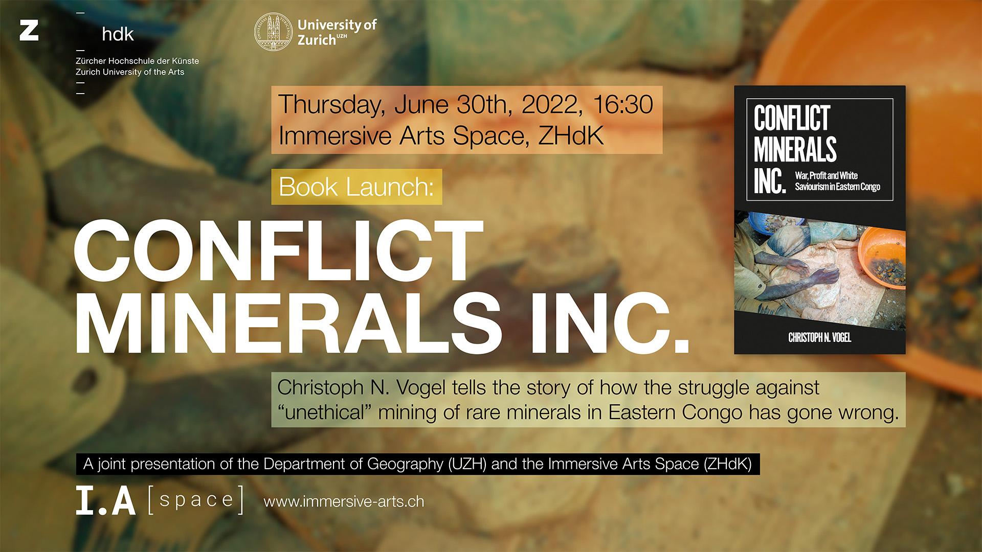 Book Launch: Conflict Minerals Inc.: War Profit and White Saviourism in Eastern Congo. by Christoph
                            N. Vogel
